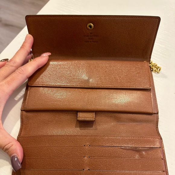 AUTH Louis Vuitton LV Sarah Wallet on a Chain WOC Wristlet - Picture 8 of 10